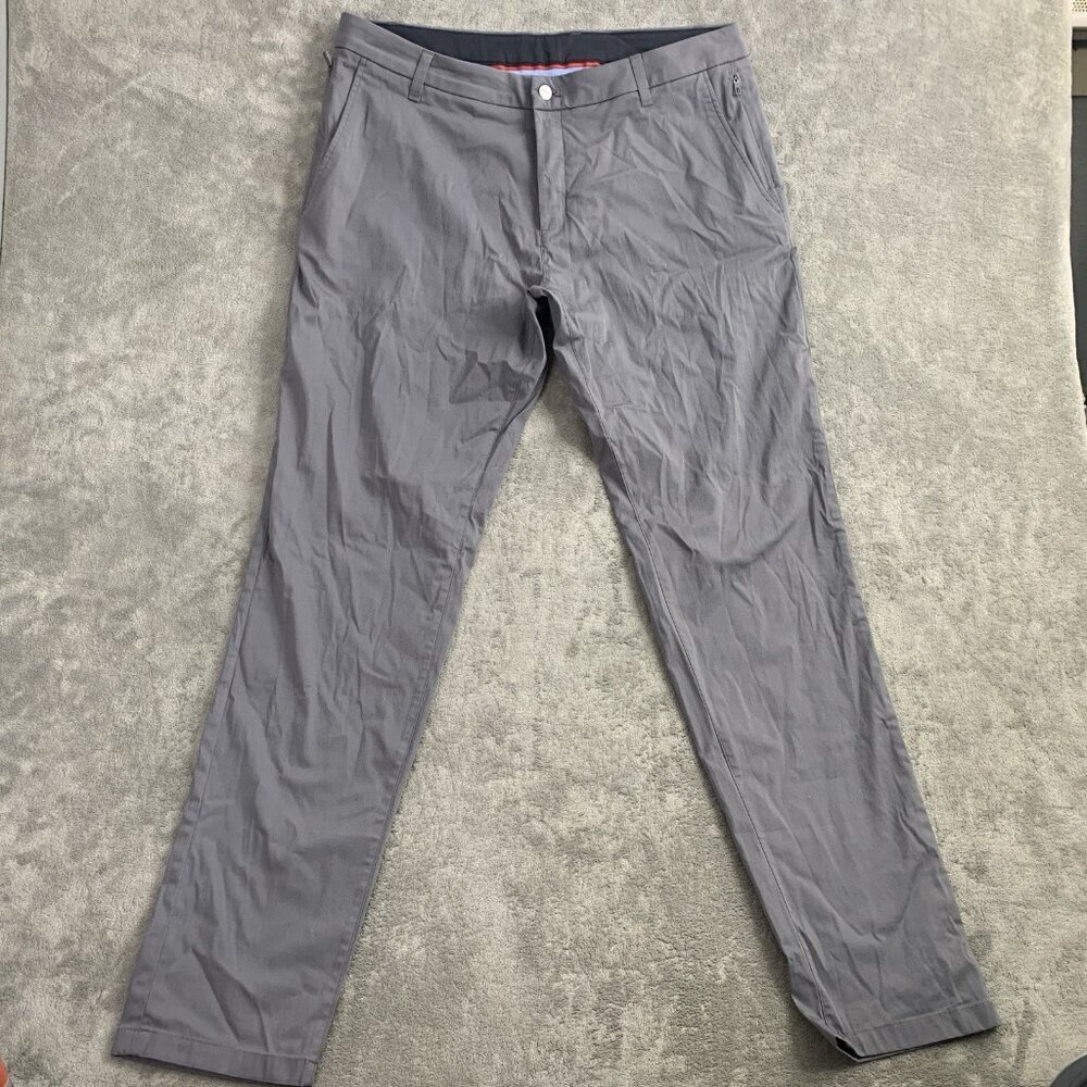 Birddogs Pants Men's 38x32 Performance Golf Chino Gray Stretch Athleisure Lined - Picture 3 of 13